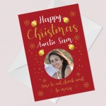 Personalised Christmas Card For Auntie Photo Card For Her Auntie