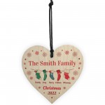 Personalised Wooden Hanging Bauble Family Surname Bauble