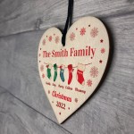 Personalised Wooden Hanging Bauble Family Surname Bauble