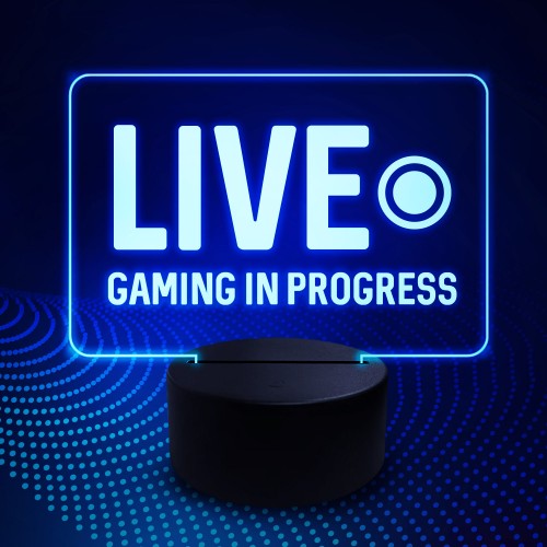 Gaming In Progress LIVE Neon LED Sign Boys Bedroom Light