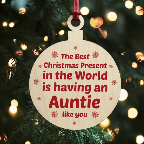 Auntie Gifts For Christmas Aunt Aunty Gifts Wooden Bauble