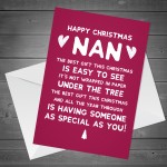 HAPPY CHRISTMAS CARD NAN Funny Nan Card For Her