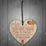 Best Friend Poem Wood Heart Sign Christmas Decoration Friend