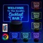 Neon Bar Signs Cocktail LED Standing Plaque Personalised Pub