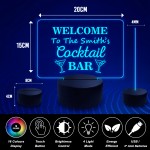 Neon Bar Signs Cocktail LED Standing Plaque Personalised Pub