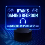 Personalised Gaming Sign For Boys Bedroom LED Gaming Bedroom