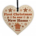 First Christmas New Home Personalised Wooden Bauble Tree Decor