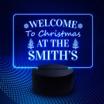 Personalised Christmas At The... Sign Neon Sign Xmas Family 