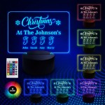 Personalised Family Christmas Neon LED Plauqe Light Up Sign Gift