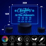 Personalised Family Christmas Neon LED Plauqe Light Up Sign Gift