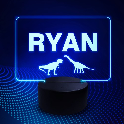 Personalised Boys Bedroom Dinosaur Theme Neon LED Sign 