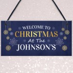 Hanging Christmas Decoration Personalised Christmas Surname Sign