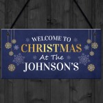 Hanging Christmas Decoration Personalised Christmas Surname Sign