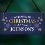 Hanging Christmas Decoration Personalised Christmas Surname Sign