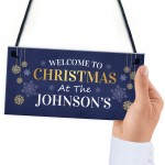 Hanging Christmas Decoration Personalised Christmas Surname Sign