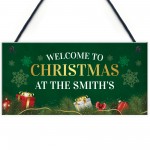 PERSONALISED Christmas At The SURNAME Sign Christmas Sign Family