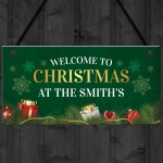 PERSONALISED Christmas At The SURNAME Sign Christmas Sign Family