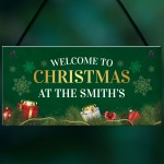 PERSONALISED Christmas At The SURNAME Sign Christmas Sign Family