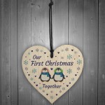 Our First Christmas Together Wooden Bauble Heart Christmas Tree 