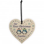 Our First Christmas Together Wooden Bauble Heart Christmas Tree 