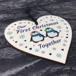 Our First Christmas Together Wooden Bauble Heart Christmas Tree 