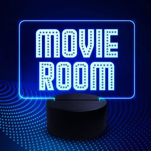 Novelty Cinema Room Sign NEON Sign Movie Room Plaque Home