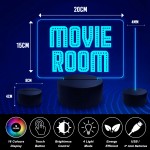 Novelty Cinema Room Sign NEON Sign Movie Room Plaque Home