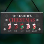 Personalised Christmas Decoration Hanging Door Sign Surname