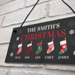 Personalised Christmas Decoration Hanging Door Sign Surname