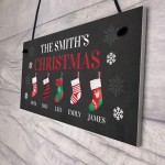 Personalised Christmas Decoration Hanging Door Sign Surname