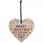 Sister Merry Christmas Gifts From Brother Wooden Heart Gift