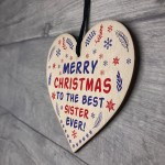 Sister Merry Christmas Gifts From Brother Wooden Heart Gift