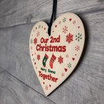 Personalised Our 2nd Christmas Together Bauble Heart Decoration 