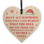 FUNNY Secret Santa Gift Present Wood Heart Secret Santa Gift