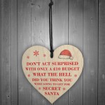 FUNNY Secret Santa Gift Present Wood Heart Secret Santa Gift