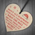 FUNNY Secret Santa Gift Present Wood Heart Secret Santa Gift