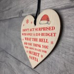 FUNNY Secret Santa Gift Present Wood Heart Secret Santa Gift