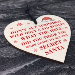 FUNNY Secret Santa Gift Present Wood Heart Secret Santa Gift