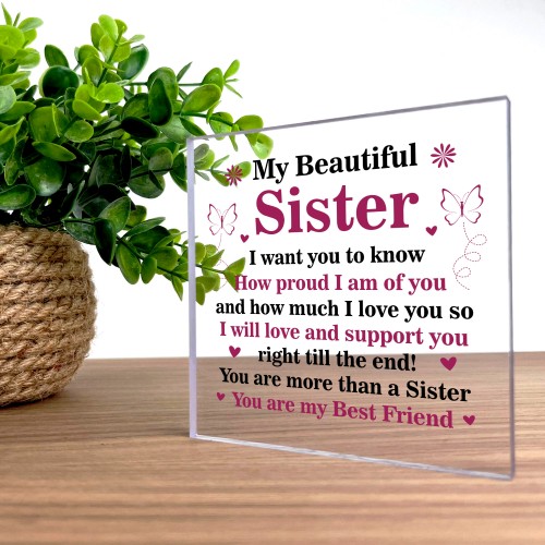 Sister Gifts Plaque Birthday Christmas Gift For Sister Friend