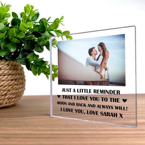 Personalised Photo Block Birthday Anniversary Valentines Day