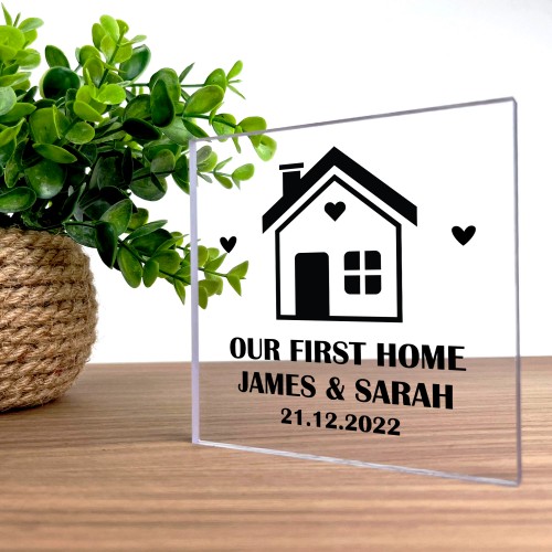 First Home Gift Personalised Plaque House Warming Gift