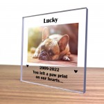 Personalised Pet Memorial Photo Block Dog Puppy Gift Keepsake