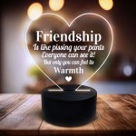 Friendship Plaque Funny Gift For Friends LED 16 Colour Changing