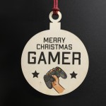 GAMER GIFT For Christmas Wood Bauble Son Brother Christmas Gift