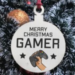 GAMER GIFT For Christmas Wood Bauble Son Brother Christmas Gift