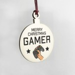 GAMER GIFT For Christmas Wood Bauble Son Brother Christmas Gift