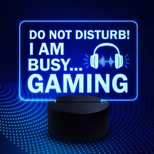 Neon Gaming LED Plaque DO NOT DISTURB Funny Gamer Gift