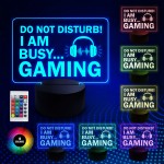 Neon Gaming LED Plaque DO NOT DISTURB Funny Gamer Gift