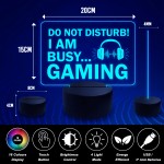 Neon Gaming LED Plaque DO NOT DISTURB Funny Gamer Gift