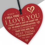 I Love You Best Thing Wooden Hanging Heart Sign Gift for Friend